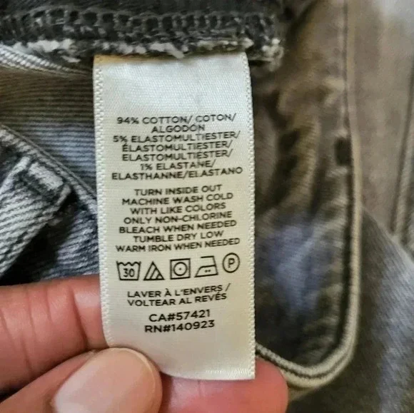 Loft Women's Curvy High Waist Kick Crop Raw Hem Gray Jeans 26/2 - Picture 9 of 10